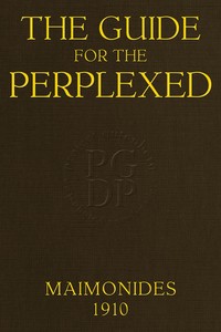 Cover of The guide for the perplexed by Moses Maimonides