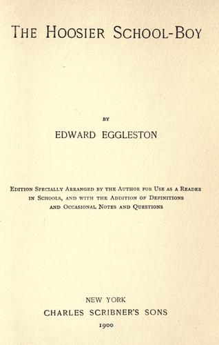 Cover of The Hoosier School-boy