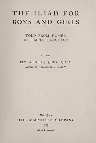 Cover of The Iliad for Boys and Girls