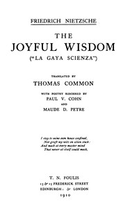 Cover of The Joyful Wisdom ("La Gaya Scienza"): Complete Works, Volume Ten by Friedrich Wilhelm Nietzsche