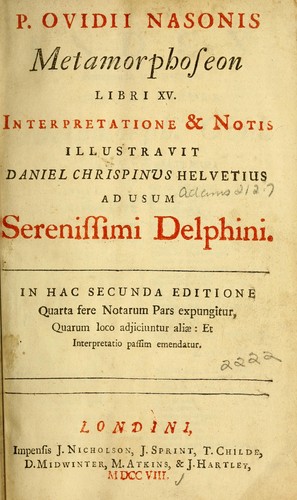 Cover of The Metamorphoses of Ovid, Books VIII-XV