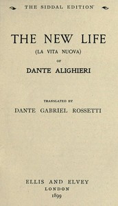Cover of The New Life (La Vita Nuova) by Dante Alighieri