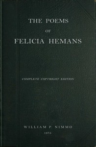 Cover of The Poems of Felicia Hemans by Mrs. Hemans