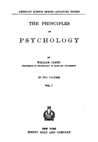 Cover of The Principles of Psychology, Volume 1 (of 2) by William James