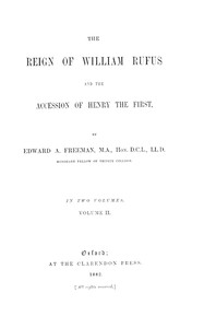 Cover of The Reign of William Rufus and the Accession of Henry the First, Volume 2 (of 2) by Edward A. (Edward Augustus) Freeman