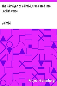 Cover of The Rámáyan of Válmíki, translated into English verse by Valmiki