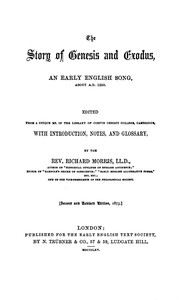 Cover of The Story of Genesis and Exodus: An Early English Song, about 1250 A.D. by Unknown