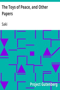 Cover of The Toys of Peace, and Other Papers by Saki