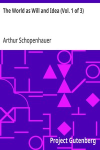 Cover of The World as Will and Idea (Vol. 1 of 3) by Arthur Schopenhauer