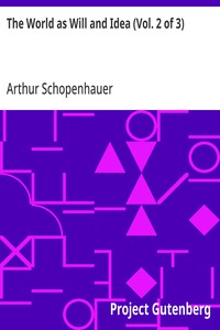 Cover of The World as Will and Idea (Vol. 2 of 3) by Arthur Schopenhauer