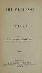 Cover of The writings of Origen, Vol. 1 (of 2) by Origen
