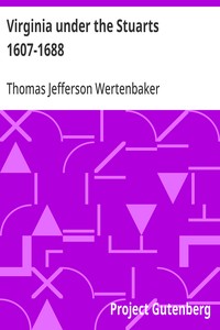Cover of Virginia under the Stuarts 1607-1688 by Thomas Jefferson Wertenbaker